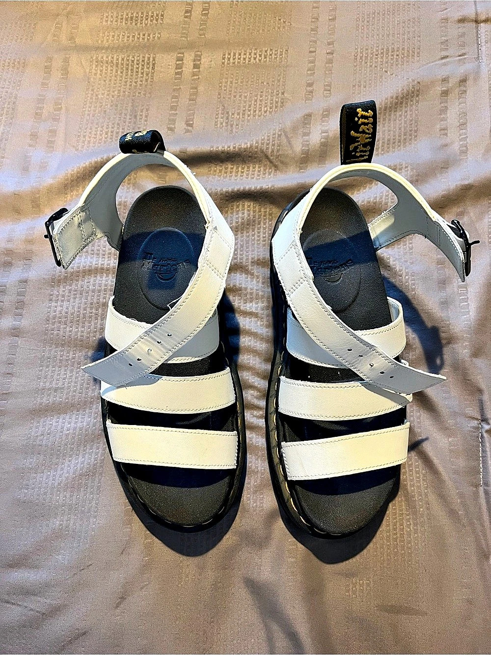 Dr. Martens Blaire Platform Sandals White & Black US 8